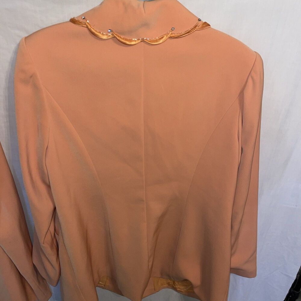 Louise Ricci Women’s Skirt Suit Size 20 Orange Business Formal Party - Picture 7 of 16
